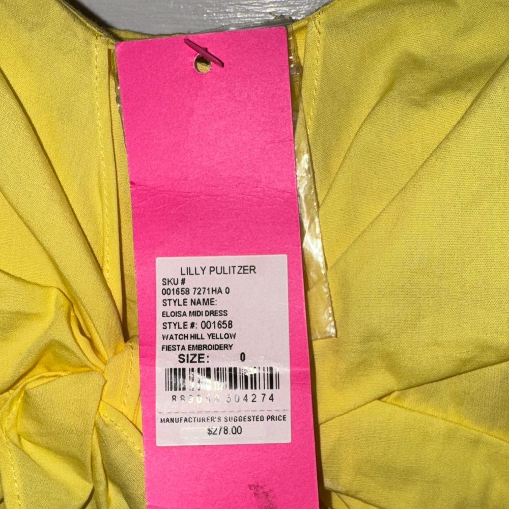 Lilly Pulitzer Yellow Dress with White Accents - Picture 2 of 4
